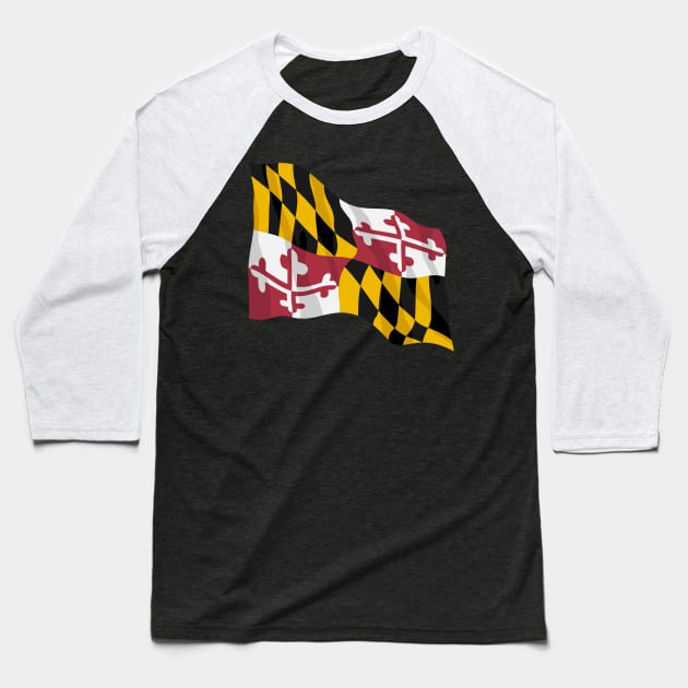 Maryland State Flag Baseball T-Shirt by hobrath